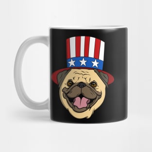 Pug Face American Top Hat Mug